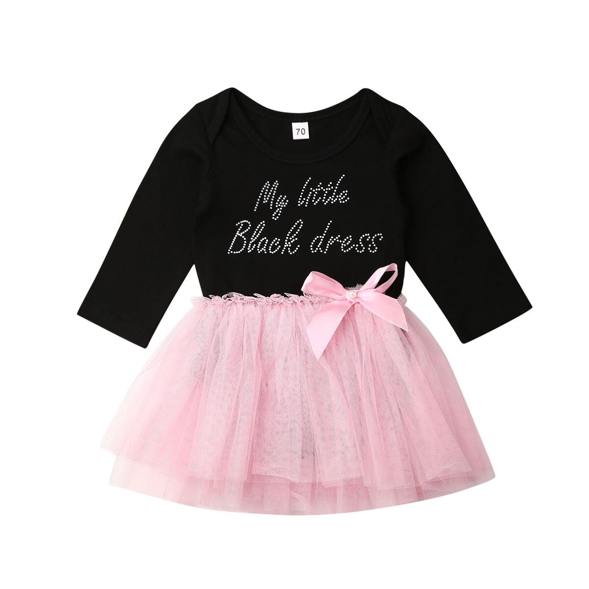 Adorable Pink and Black Princess Party Romper Dress for Newborn Baby Girls