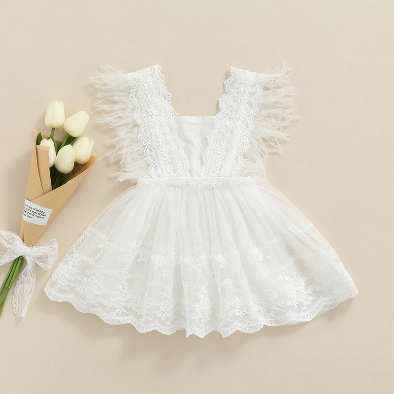 Summer Princess Baby Girls Dress with Floral Print and Ruffles