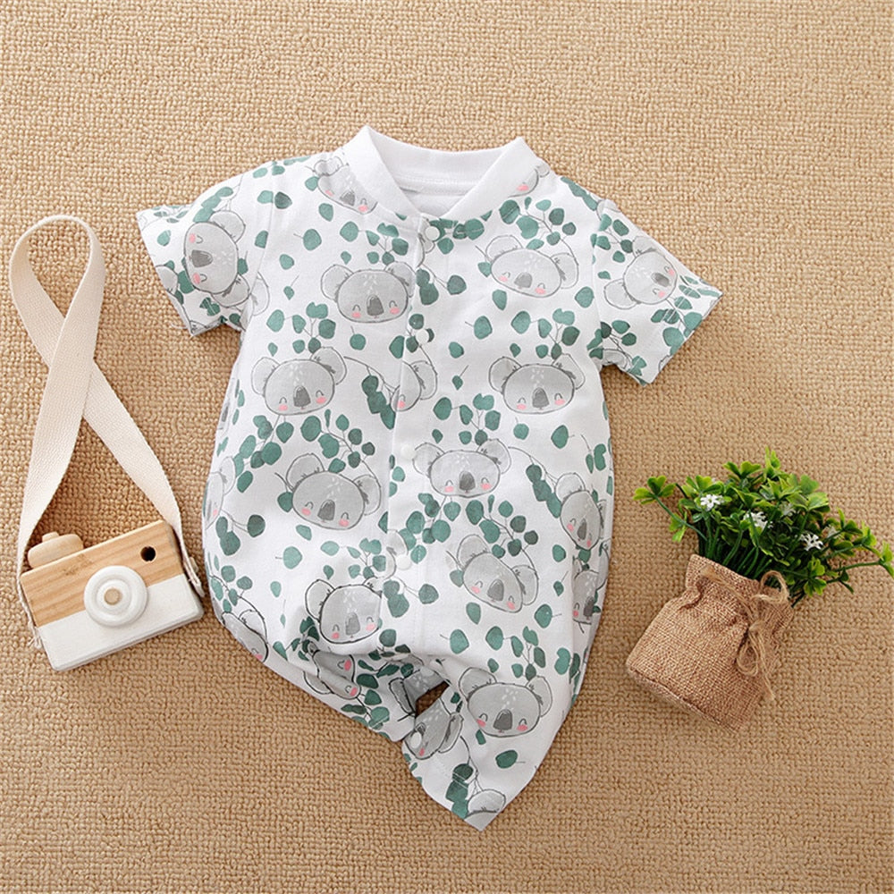 Adorable Dinosaur Baby Rompers for Summer Sleepwear