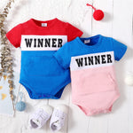 Unisex Baby Winner Colorblock Short Sleeve Bodysuit - Babbez