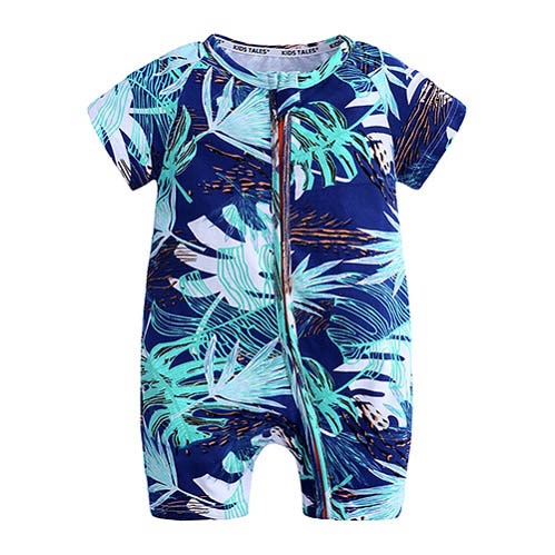 Adorable Blue Short Sleeve Romper Jumpsuit for Toddler Boys