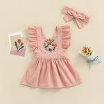 Summer Princess Baby Girls Dress with Embroidery Floral and Ruffles - Babbez
