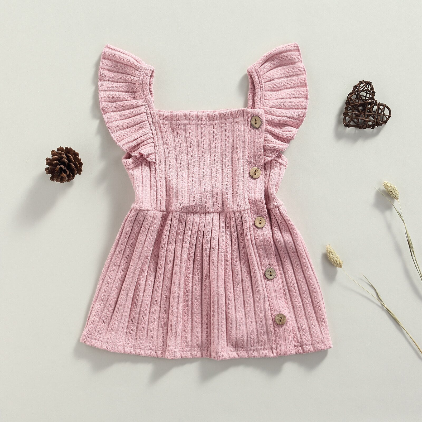 Adorable Autumn Baby Girls Princess Dress with Ruffles Sleeves and A-line Skirt