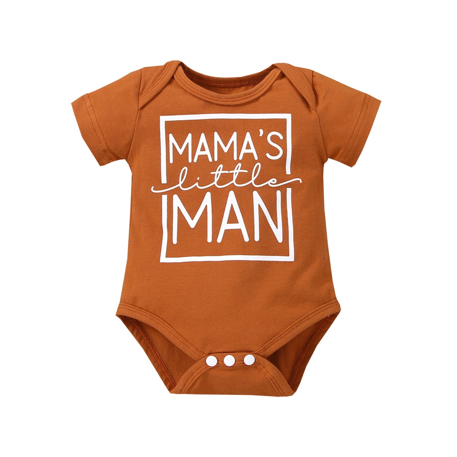 Adorable Newborn Baby Bodysuit with 'MAMA'S little MAN' Letter Print