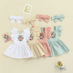 Summer Princess Baby Girls Dress with Embroidery Floral and Ruffles - Babbez