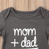 Adorable Newborn Baby Boy Girl Short Sleeve Letter Romper Jumpsuit Outfit