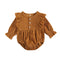 Autumn Baby Girls Ruffled Corduroy Rompers - Babbez