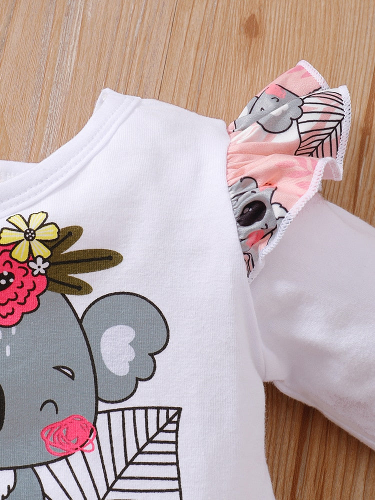 Adorable Koala Baby Girl Clothes Set for Autumn