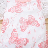 Sweet Butterfly Baby Girls Romper | Floral Print Ruffles Jumpsuit for Newborns | Summer Sleepwear for Kids & Babies