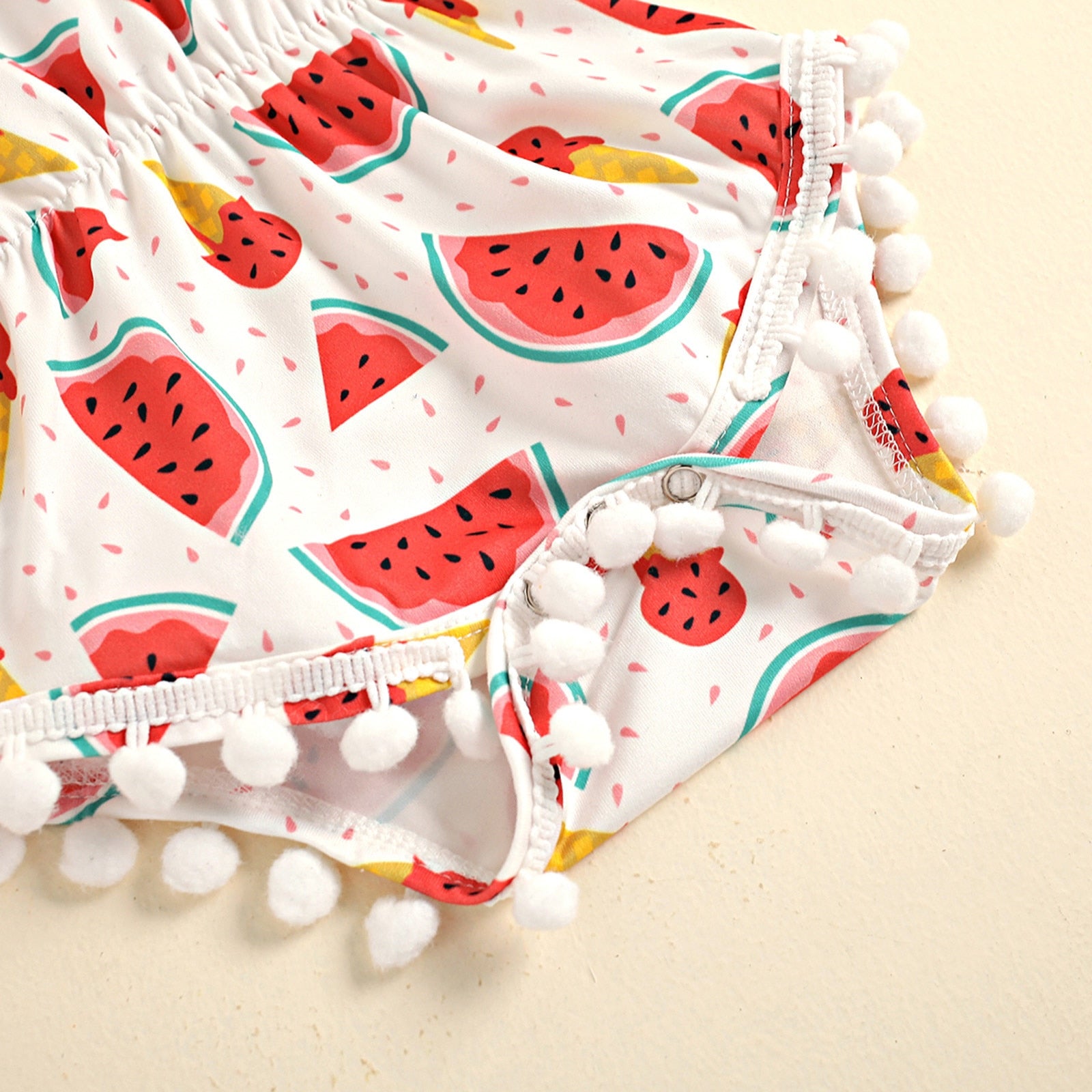 Watermelon Printed Newborn Baby Girl Bodysuit and Headband Set