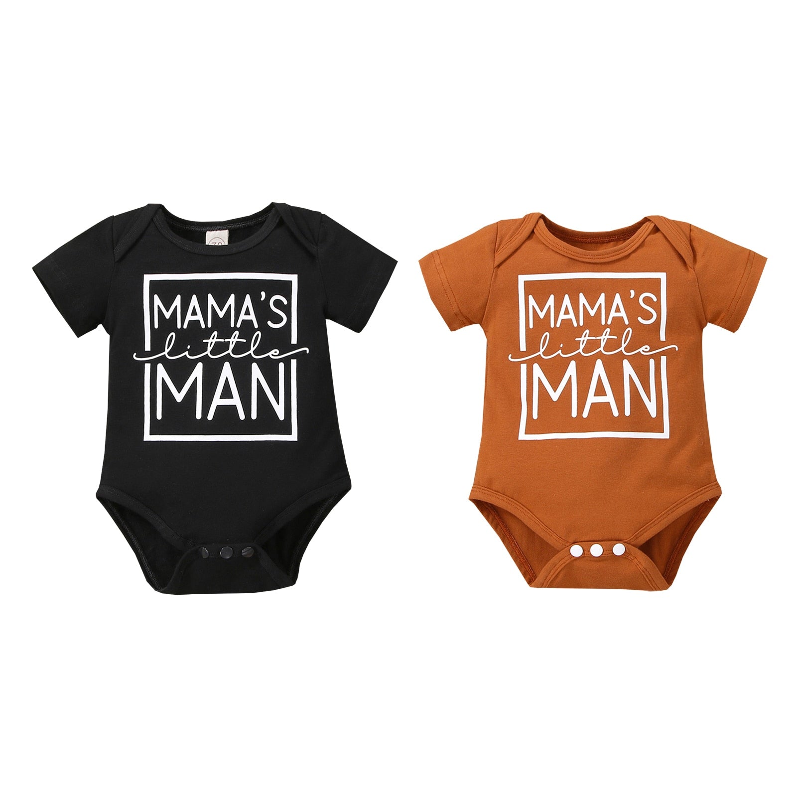 Adorable Newborn Baby Bodysuit with 'MAMA'S little MAN' Letter Print