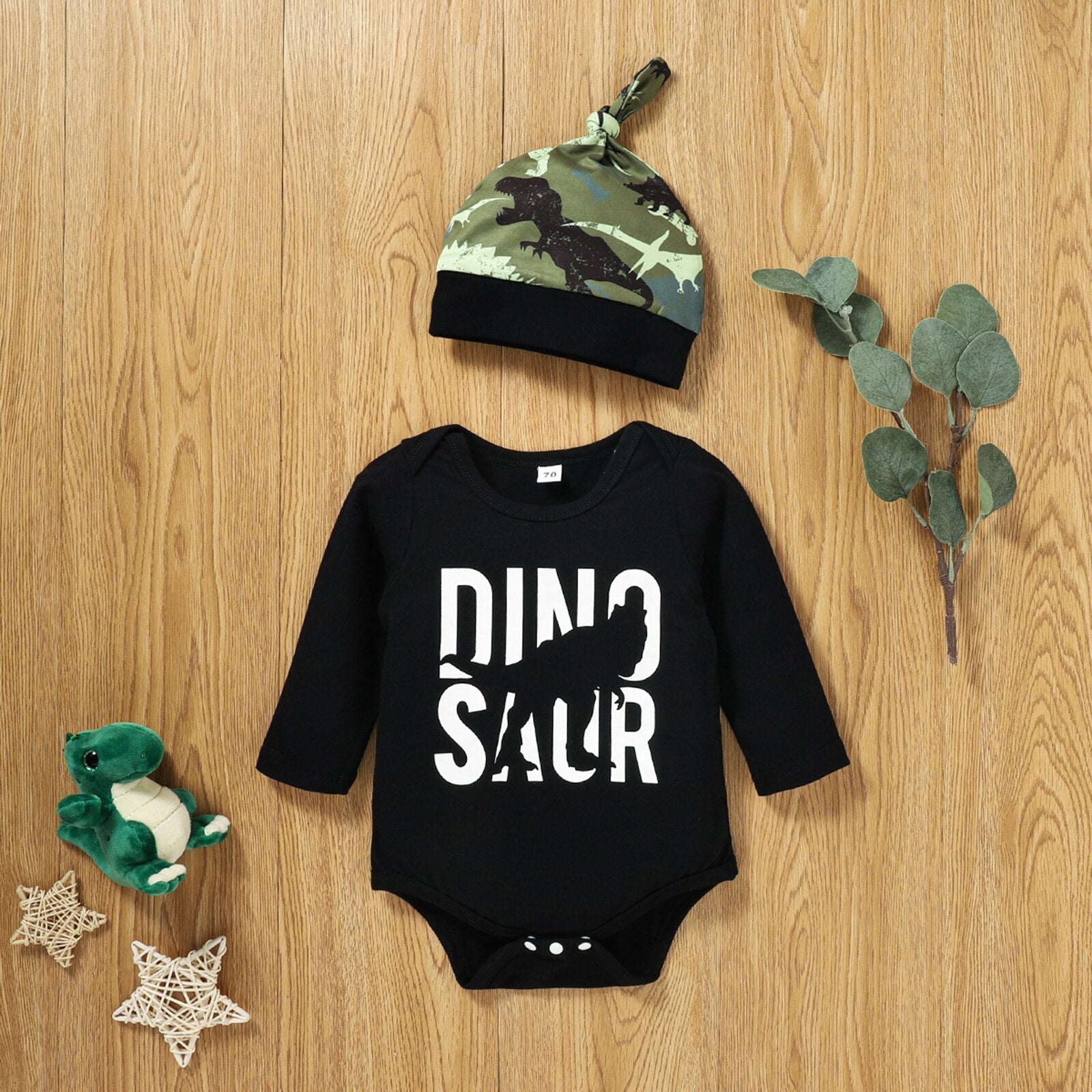 Adorable Autumn Newborn Baby Boy Clothes Set with Dinosaur Print Pants Outfits