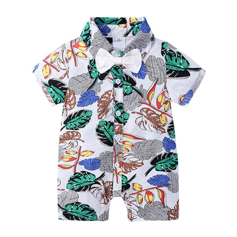 Tropical Paradise: Baby Boys' Summer Rompers with Hawaiian Prints