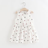 Elegant Sleeveless Printed Dresses for Baby Girls 2-7 Years | Toddler Summer Party Dresses