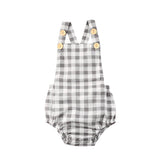 Summer Baby Clothing: Newborn Toddler Girl Boy Sleeveless Plaid Romper Jumpsuit Cotton Linen Outfits