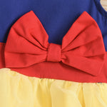 Summer Princess Baby Girls Dress with Colorful Patchwork and Bowknot Details - Babbez