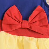 Summer Princess Baby Girls Dress with Colorful Patchwork and Bowknot Details - Babbez