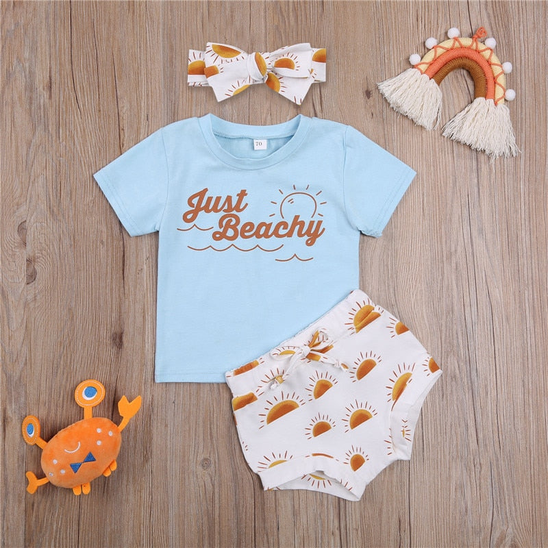 Baby Boys Girls Summer 3pcs Outfits Sets