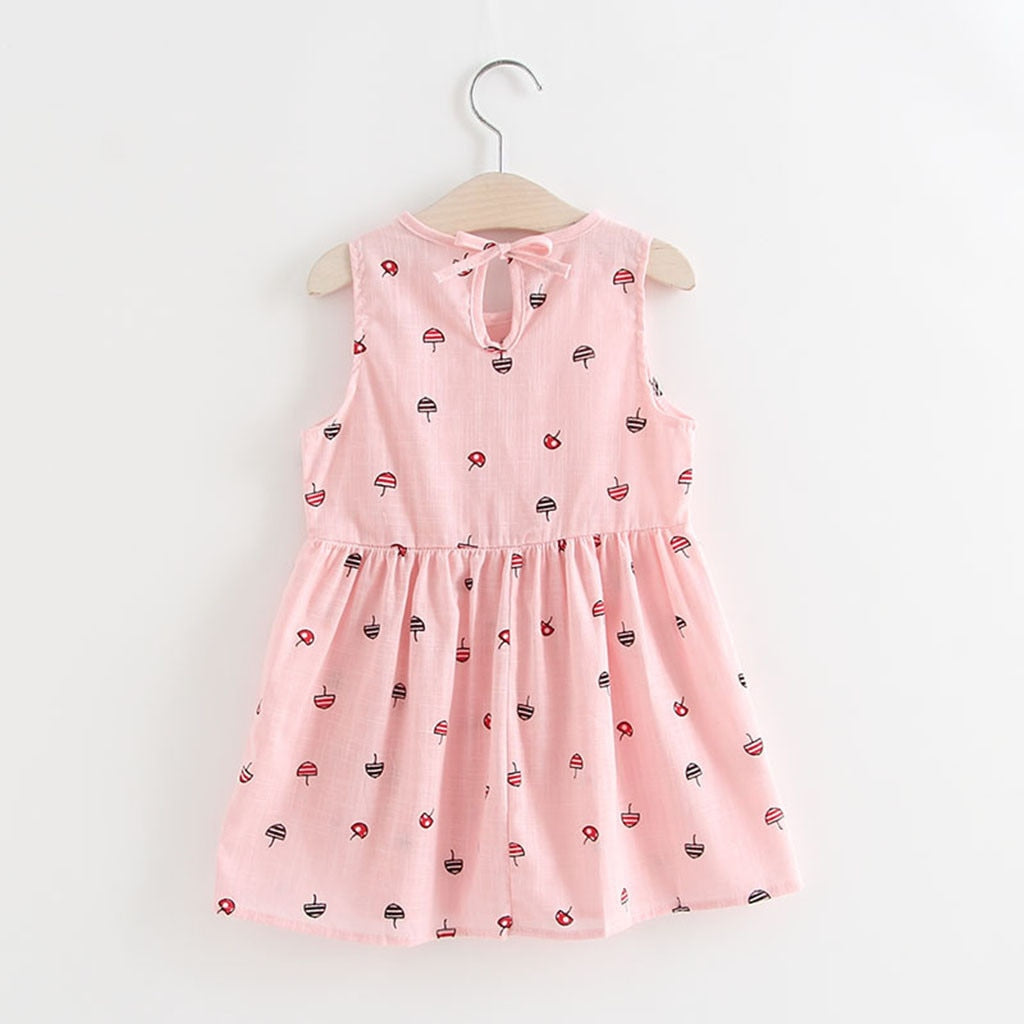 Elegant Sleeveless Printed Dresses for Baby Girls 2-7 Years | Toddler Summer Party Dresses