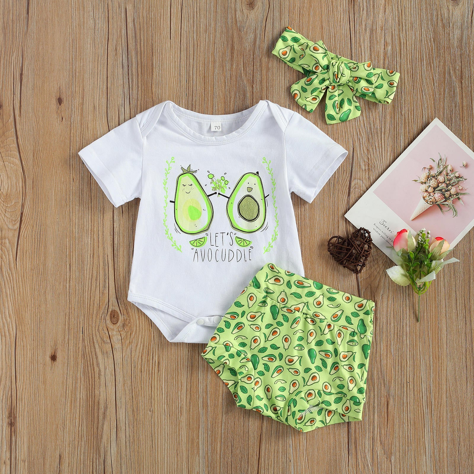 Baby Boys Girls Summer Outfits Set with Letter Print T-shirts, Floral Shorts and Headband