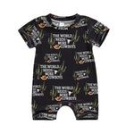 Summer Rompers for Newborn Baby Boys and Girls with Cattle Letter Print - Babbez