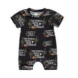 Summer Rompers for Newborn Baby Boys and Girls with Cattle Letter Print - Babbez