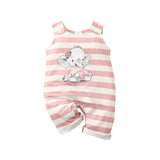 Cute Elephant Print Rompers for Infant Girls and Boys