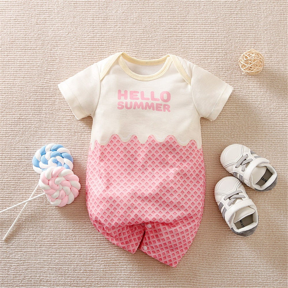 Adorable Patchwork Baby Girl Rompers with Bowknot and Fun Prints