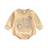 Lovely Autumn Newborn Baby Girls Cartoon Print Rompers