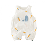 Carrot Heart Printed Baby Rompers: Cute Sleeveless Jumpsuits for Newborns and Toddlers