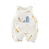 Carrot Heart Printed Baby Rompers: Cute Sleeveless Jumpsuits for Newborns and Toddlers