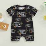Summer Rompers for Newborn Baby Boys and Girls with Cattle Letter Print - Babbez