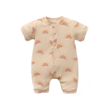 Unisex Rainbow Heart Print Baby Romper for Newborns