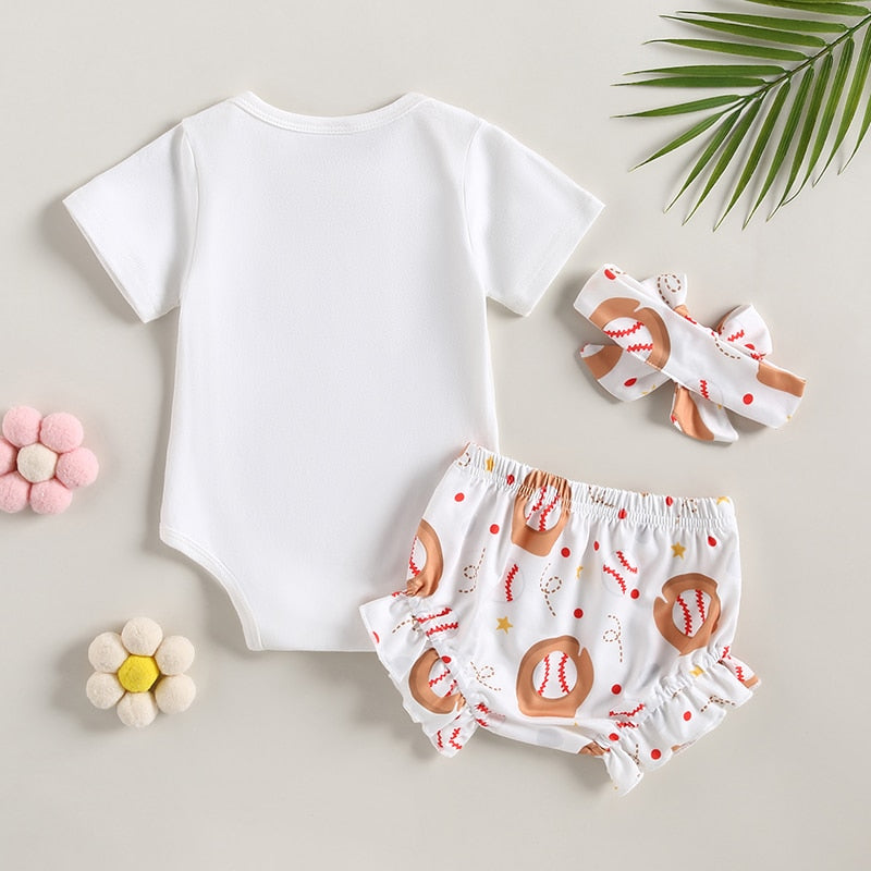 Adorable Newborn Baby Girls 3-Piece Summer Outfit