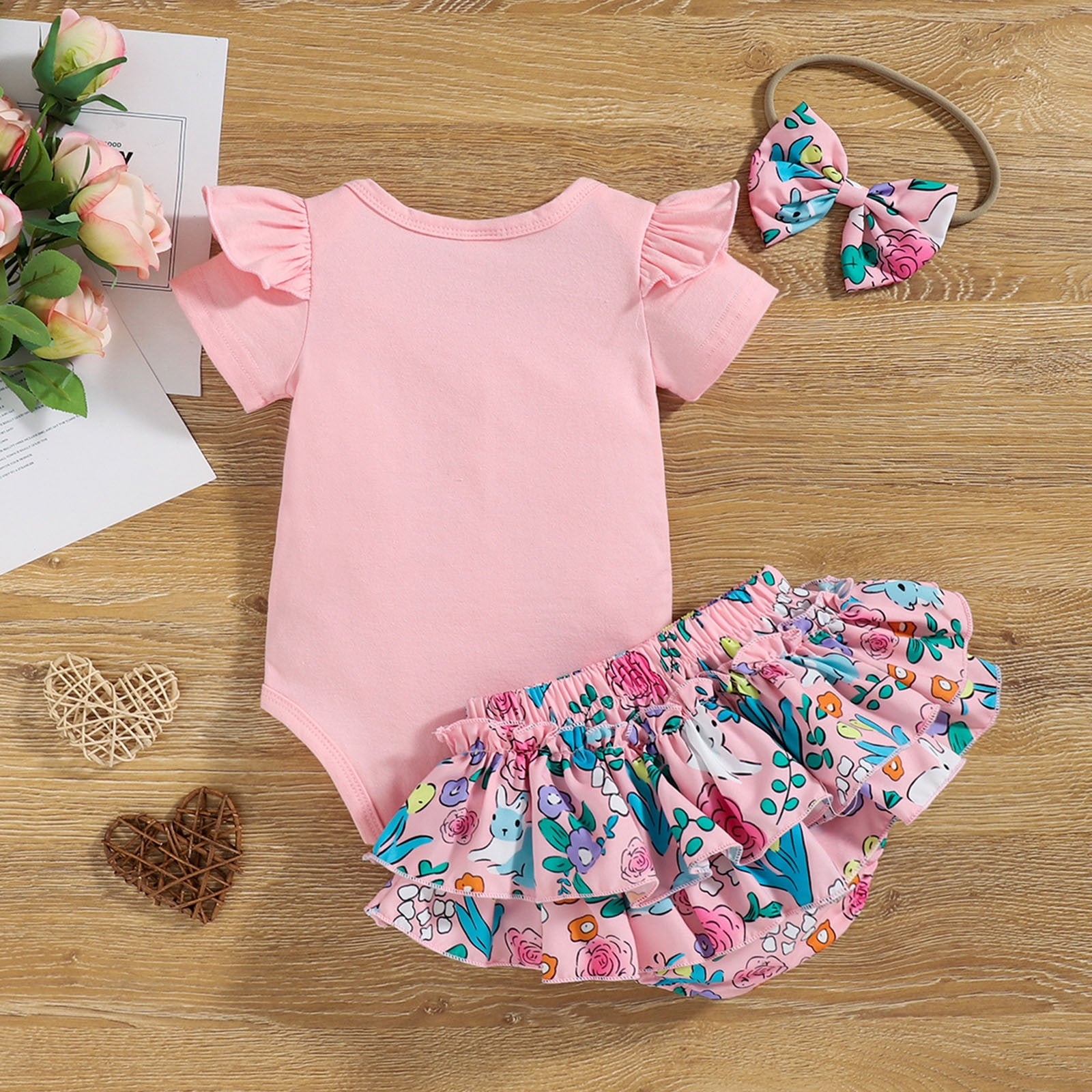 Adorable Infant Baby Girl 3pcs Outfits for Summer