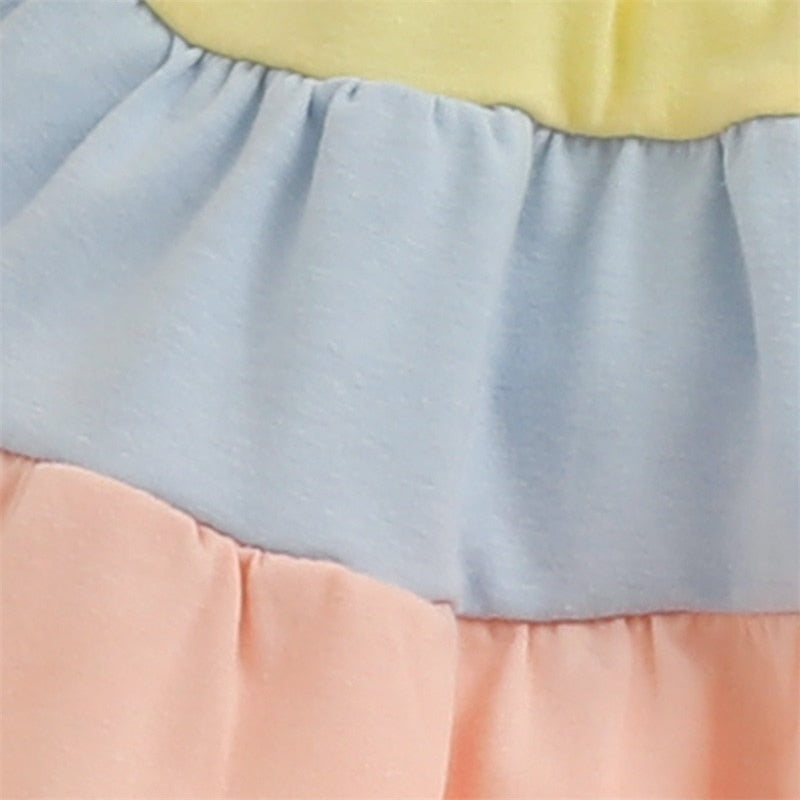 Baby Girls Princess Striped Patchwork Sundress