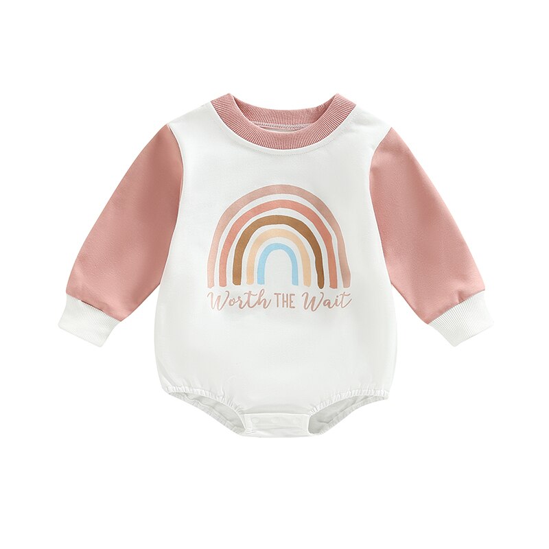 Fashion Rainbow Rompers for Autumn Newborn Baby Boys and Girls