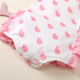 Adorable Newborn Baby Girls' Summer Jumpsuit with Cartoon Rabbit Prints