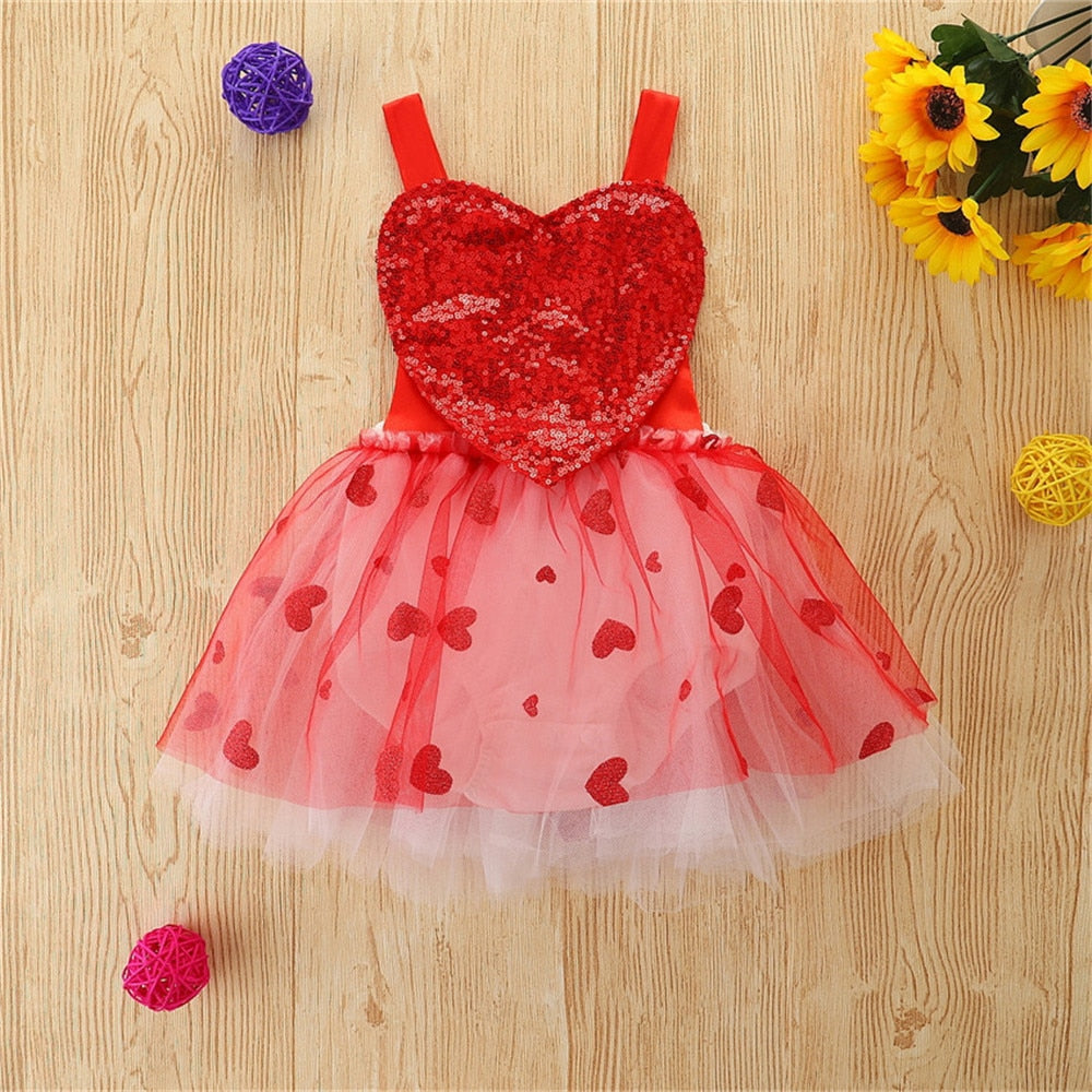 Heart Valentine's Day Baby Romper for Girls