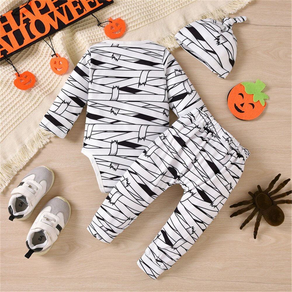 Festival Stripe" Newborn Baby Boy Costume Set with Bodysuits and Pants