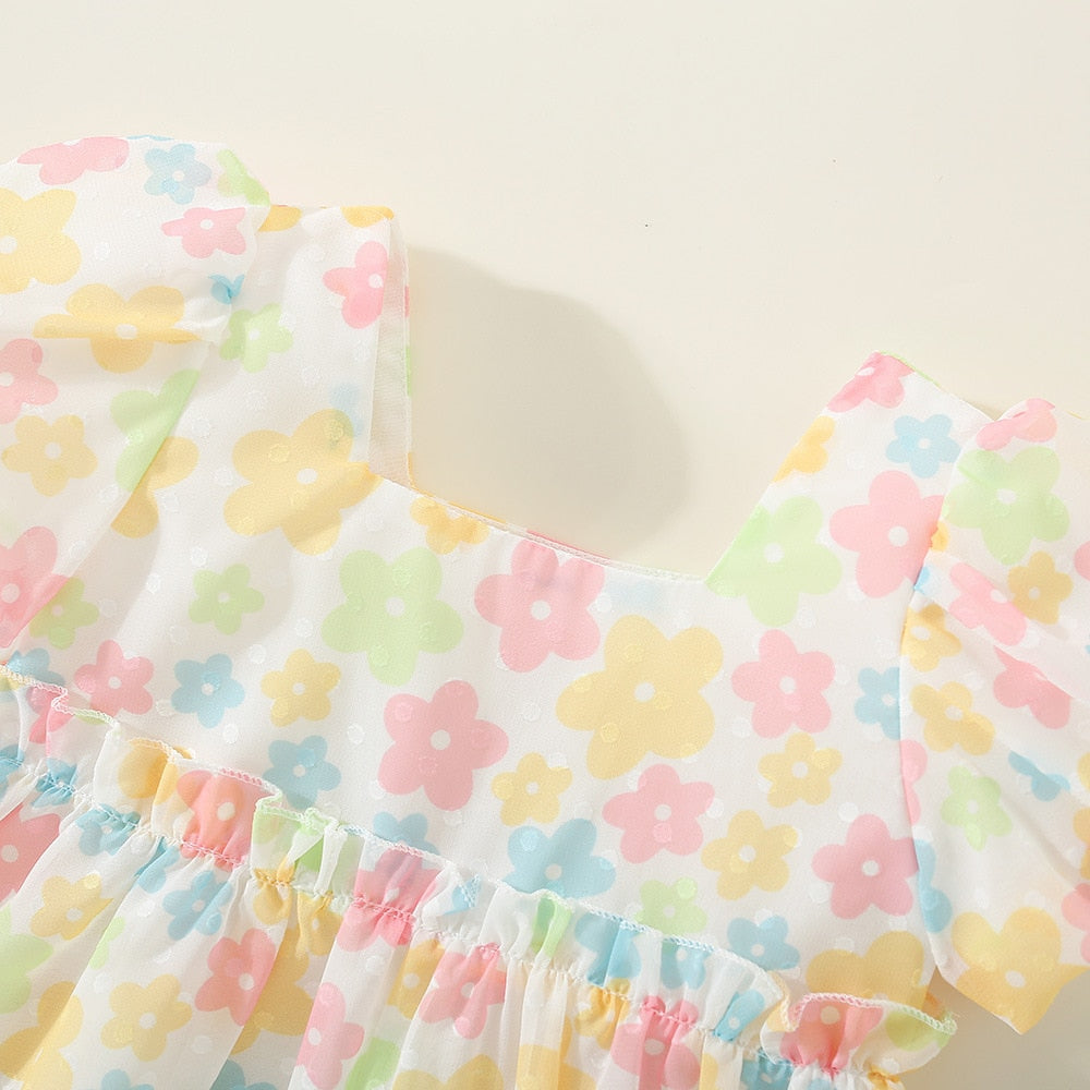 Colorful Flower Baby Girl Dresses for Summer