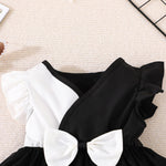 Summer Baby Girl Dress with Ruffles Contrast Colors and Patchwork Design - Babbez