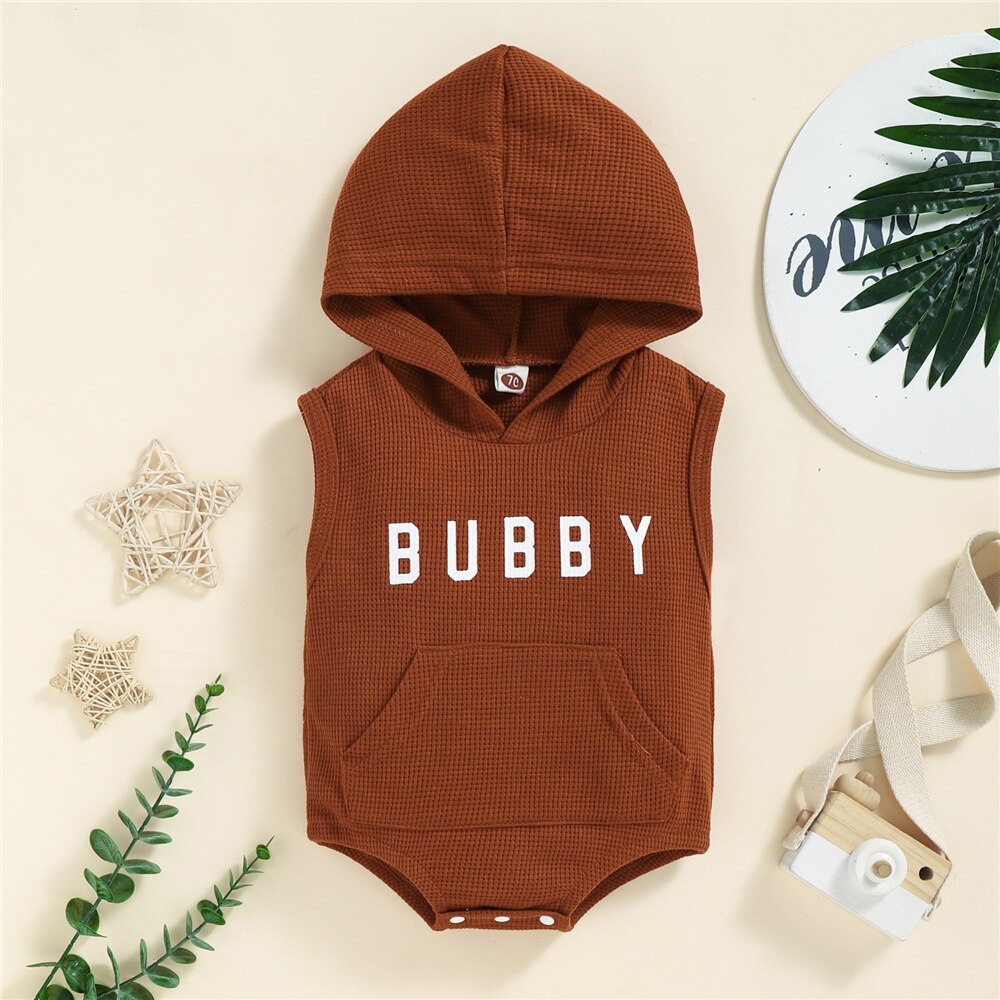 Summer Newborn Sleeveless Hooded Romper for Baby Boys and Girls