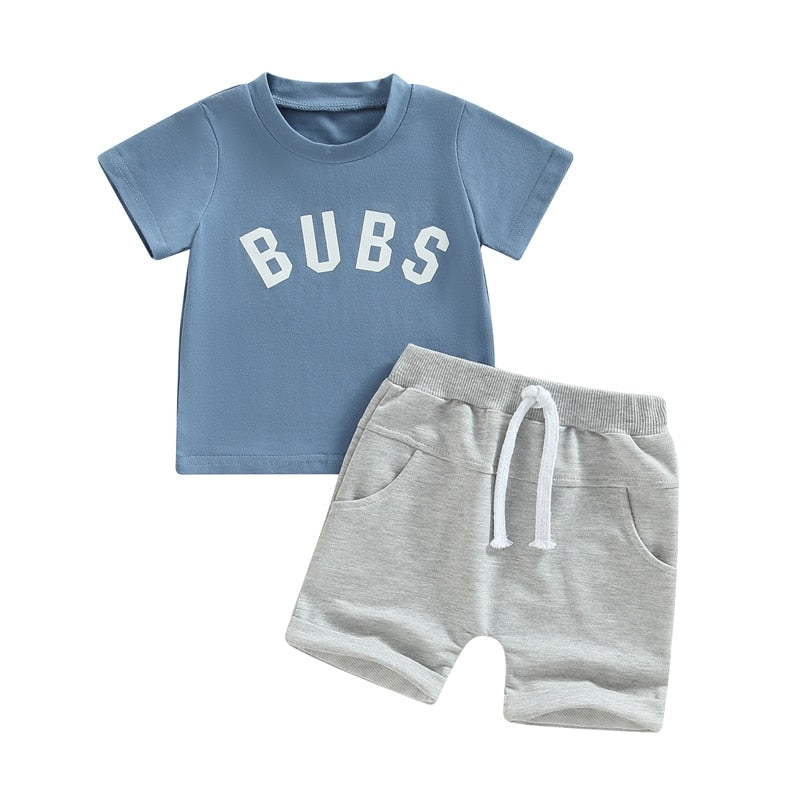 Summer Baby Clothes Set for Boys - Casual Cotton Short Sleeve Tops and Shorts