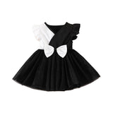 Summer Baby Girl Dress with Ruffles Contrast Colors and Patchwork Design - Babbez