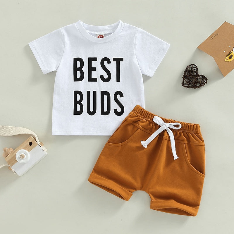 Summer Baby Clothes Set for Boys - Casual Cotton Short Sleeve Tops and Shorts