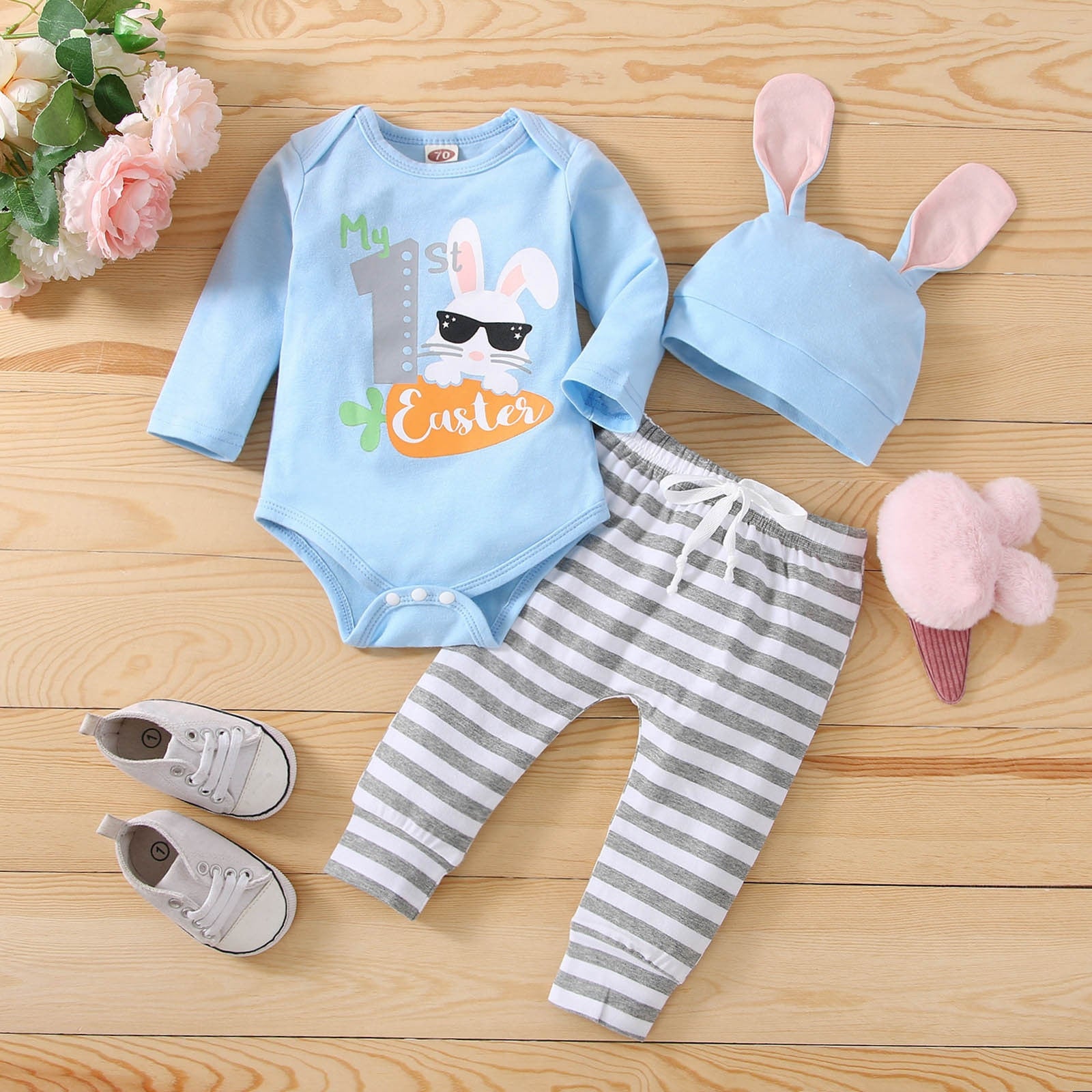 Easter Long Sleeve Clothes Sets for Infant Boys and Girls