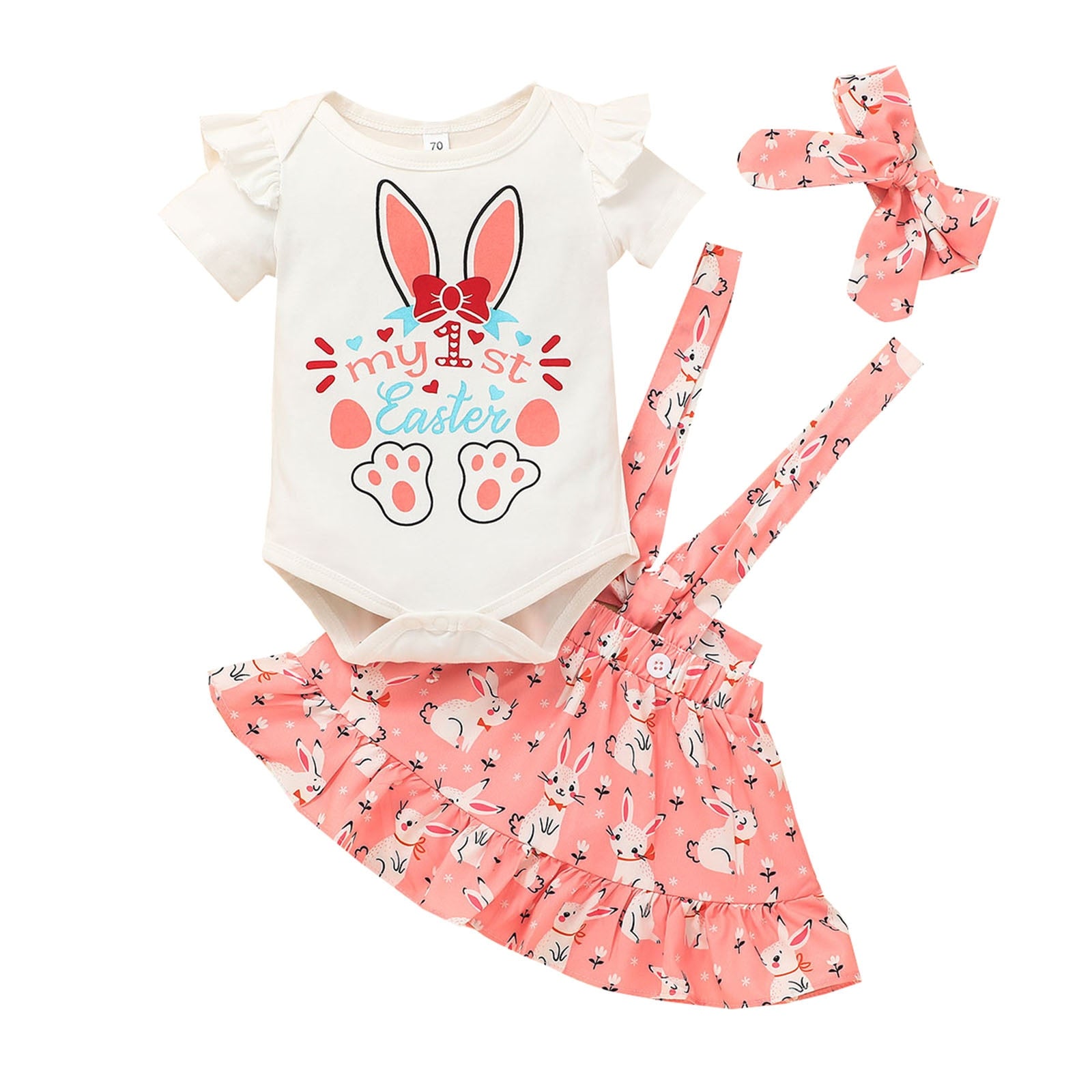 Cute Infant Baby Girls Clothes Set with Rabbit Prints