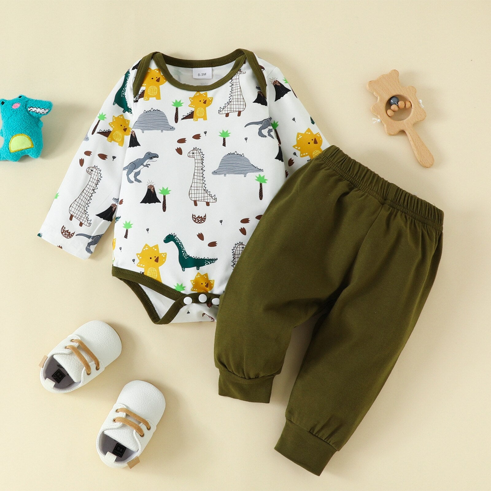 African Animals Print Newborn Baby Boy Clothes Set