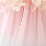 Sweet Baby Girl Petal Mesh Wedding Party Evening Dresses
